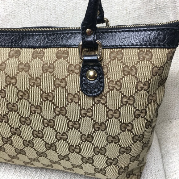 Authentic Gucci brown monogram canvas tote bag - Picture 13 of 16